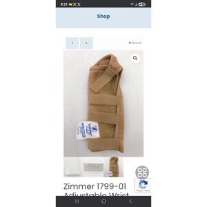 ZIMMER 1799-02 Adjustable Wrist‎ Brace XS Right Hand